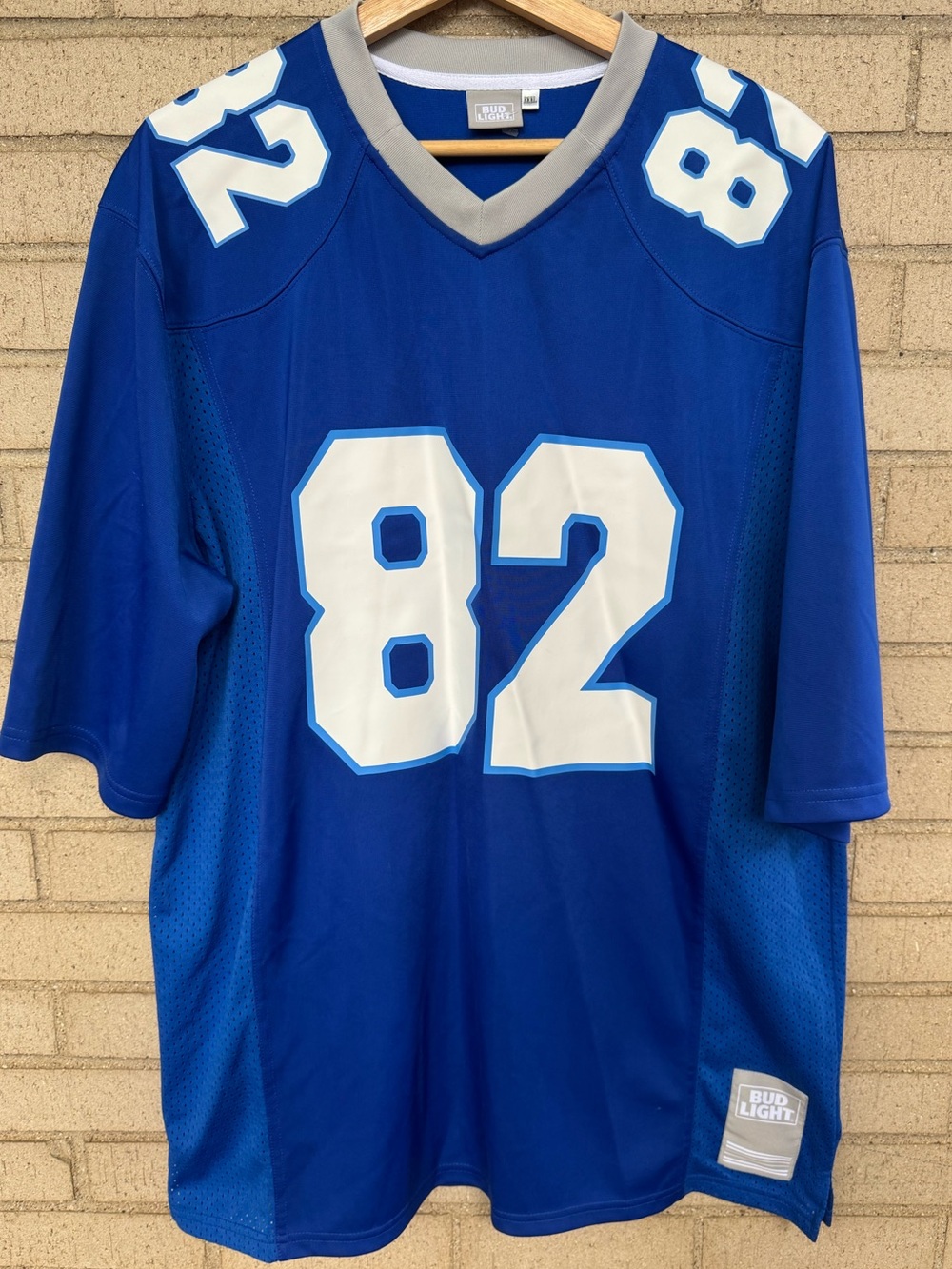 Bud Light #82 Football Jersey XXXL Blue Beer Promo Mesh Y2K Tailgate Shirt
